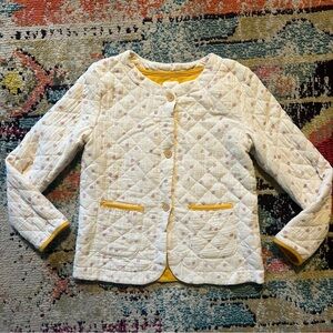 Cat and Jack Girl Mustard Floral quilted gauze Jacket size L